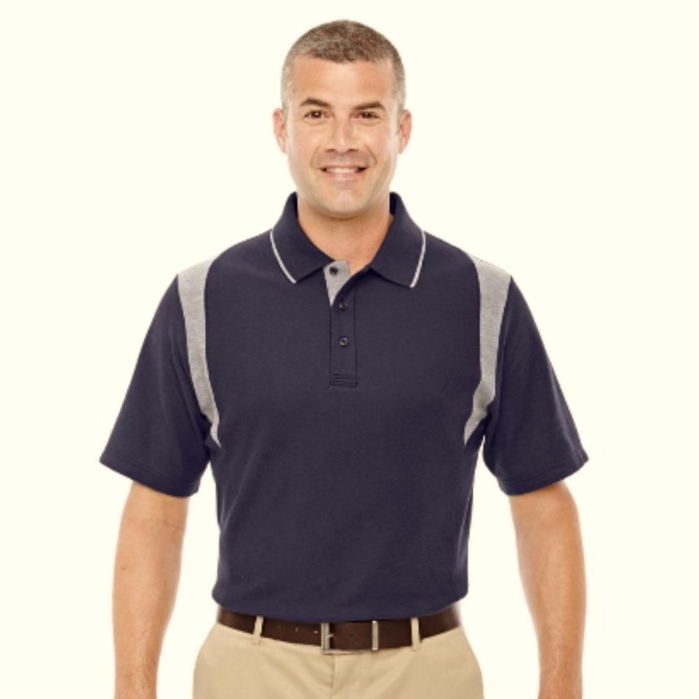 Devon & Jones NEW! Mens Sporty Navy/Grey Heather Active Golf Polo ShirtSize  XL